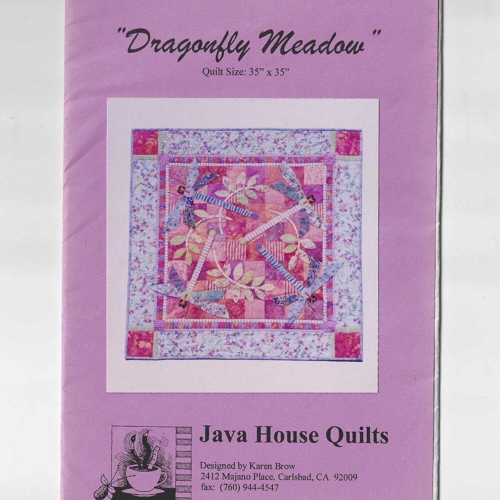 From Java House Quilts - Dragonfly Meadow Quilt Pattern Unused